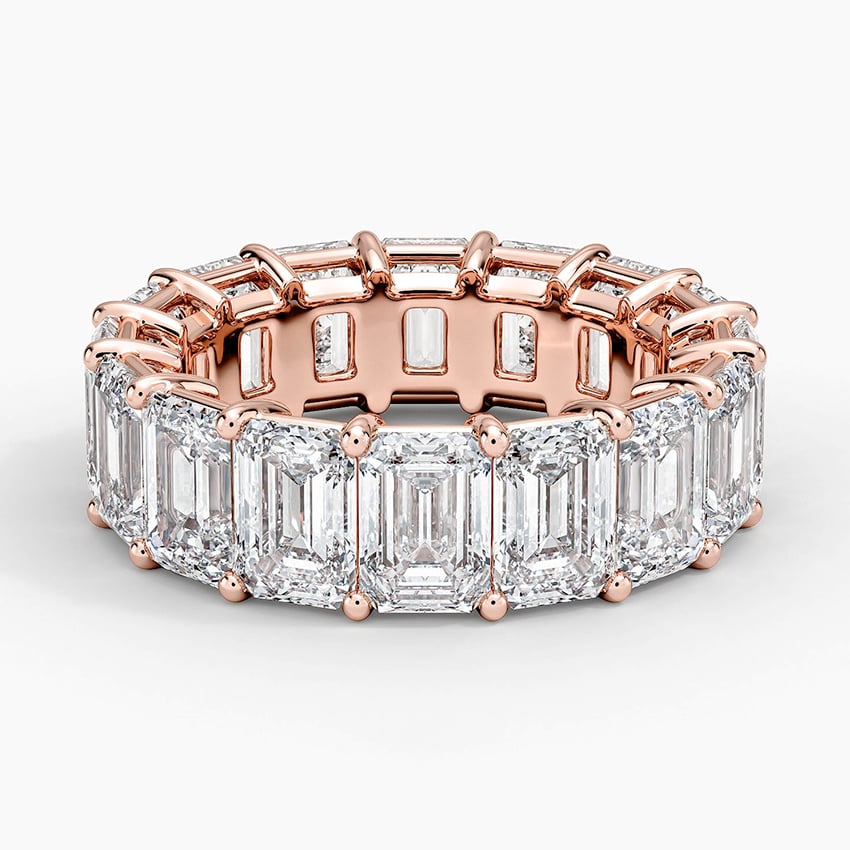 Emerald Eternity Lab Diamond Ring (8 ct. tw.) Rose Gold 18k Eternity Band