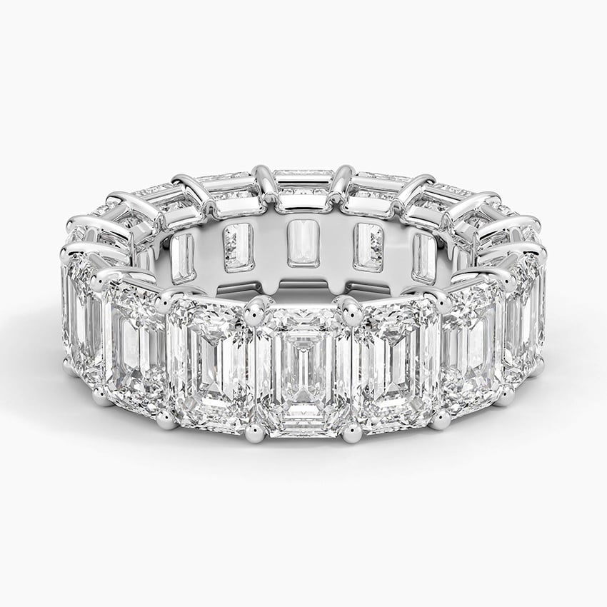 Emerald Eternity Diamond Ring (8 ct. tw.) Platinum Eternity Band