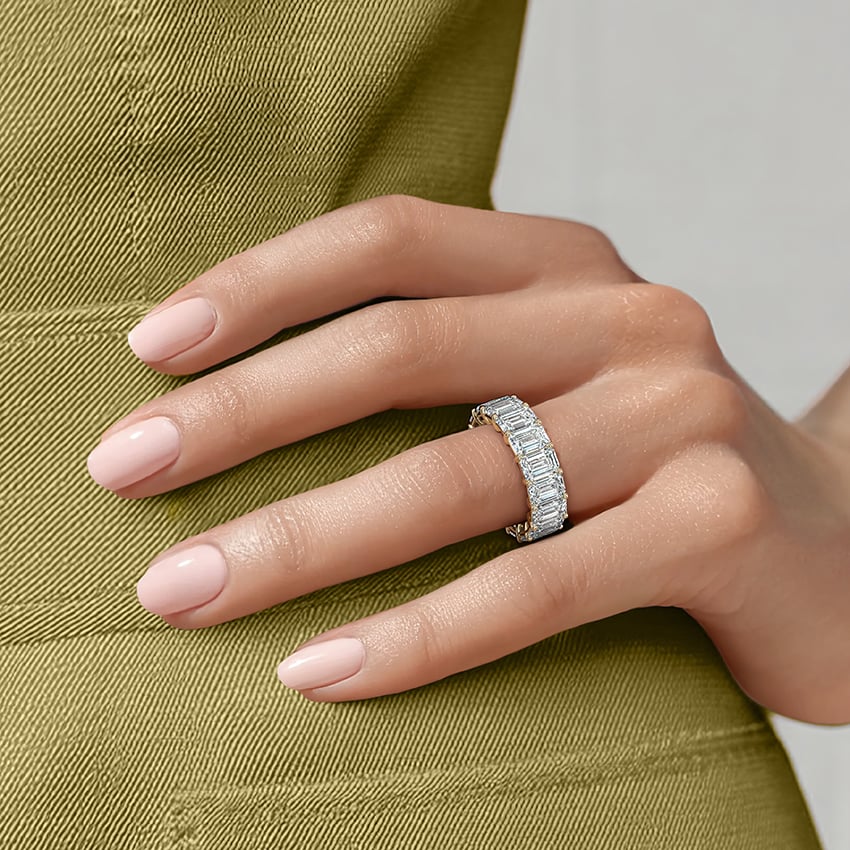 Emerald Eternity Lab Diamond Ring (8 ct. tw.) Yellow Gold 18k Eternity Band