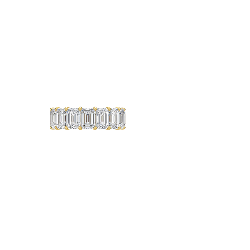 Emerald Eternity Diamond Ring (8 ct. tw.) Yellow Gold 18k Eternity Band