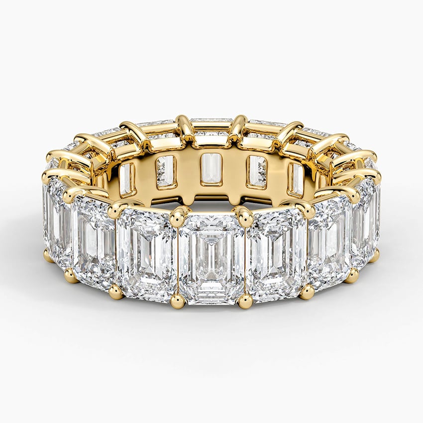 Emerald Eternity Diamond Ring (8 ct. tw.) Yellow Gold 18k Eternity Band