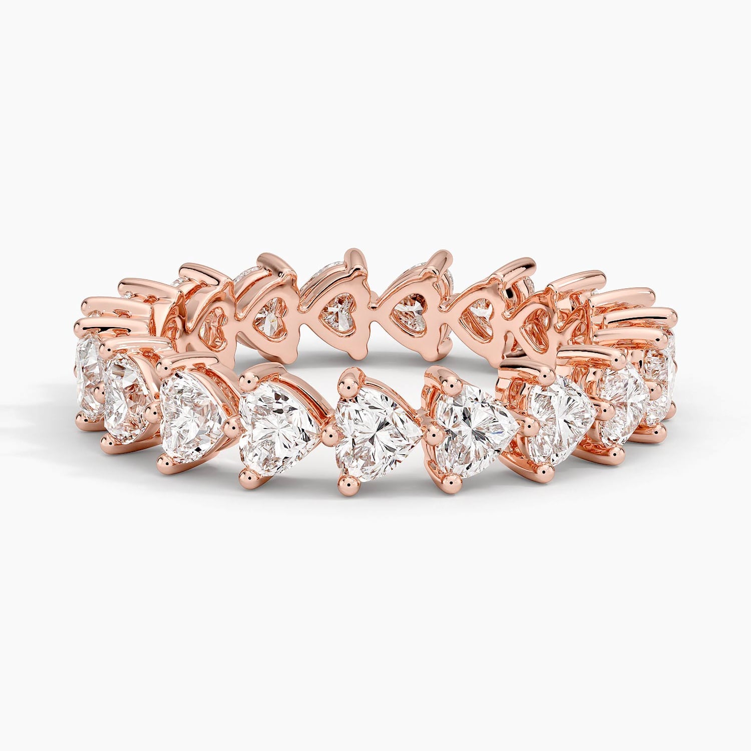 Heart Shaped Eternity Lab Diamond Ring (2 ct. tw.) Rose Gold 18k Eternity Band