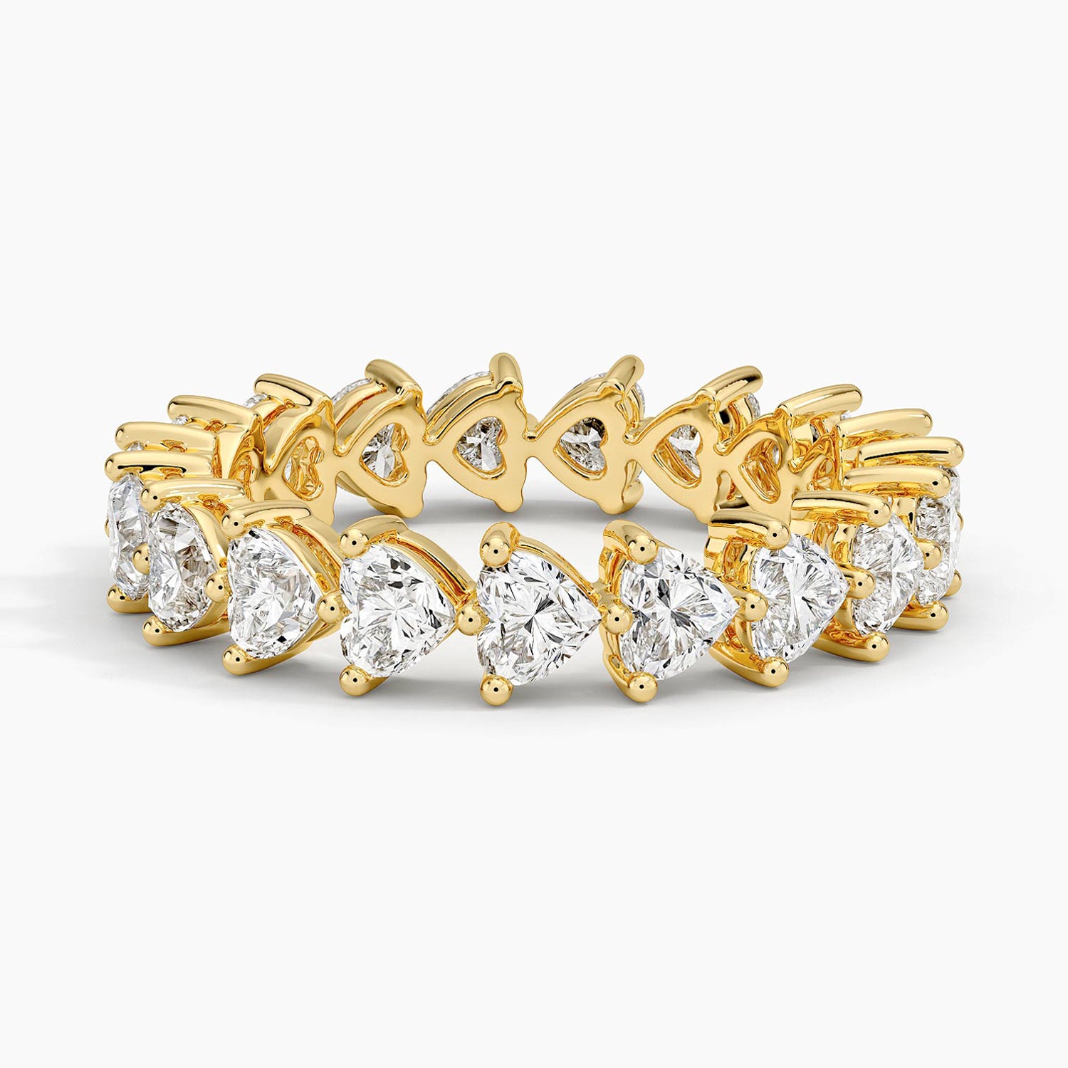 Heart Shaped Eternity Lab Diamond Ring (2 ct. tw.) Yellow Gold 18k Eternity Band