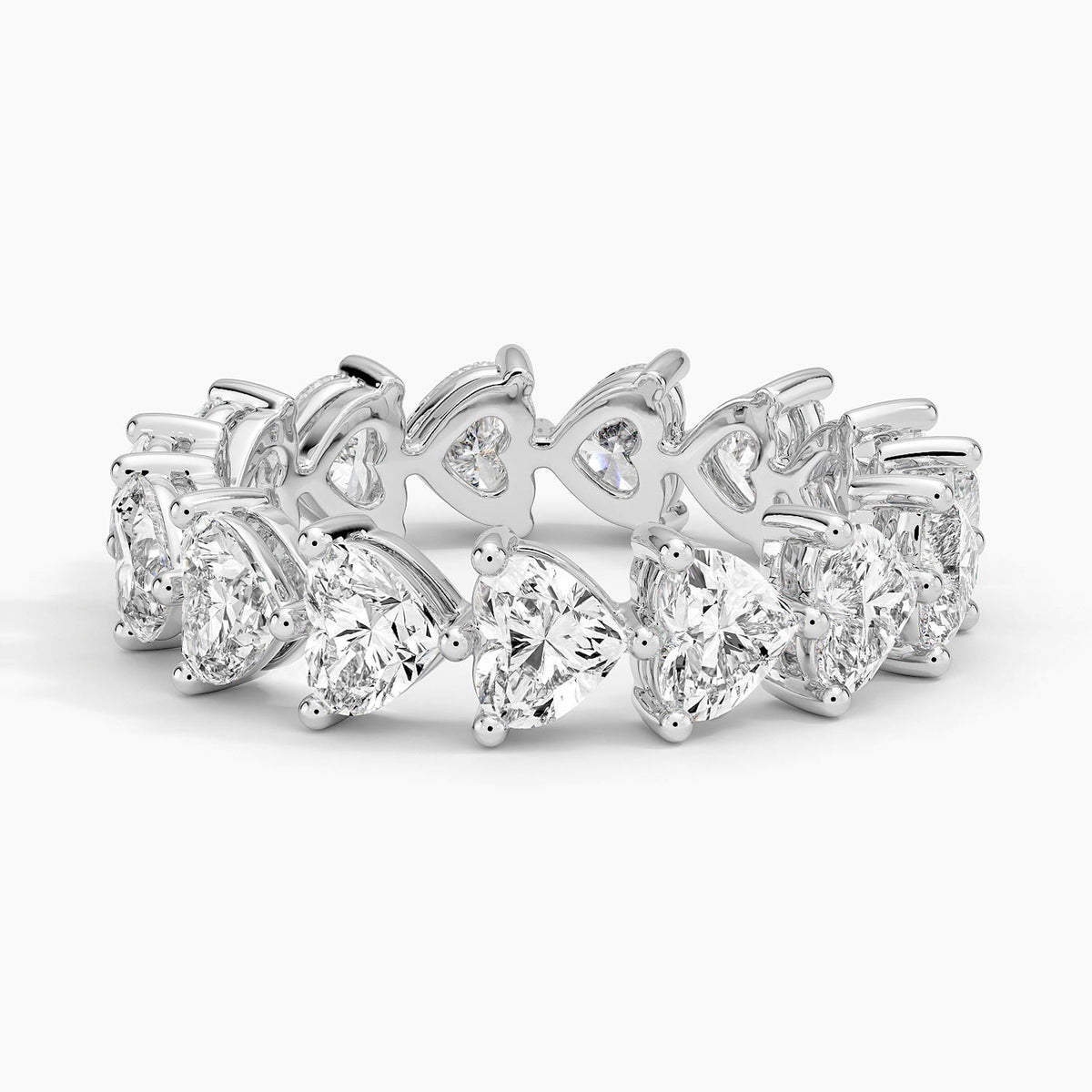 Heart Shaped Eternity Lab Diamond Ring (3 ct. tw.) Platinum Eternity Band