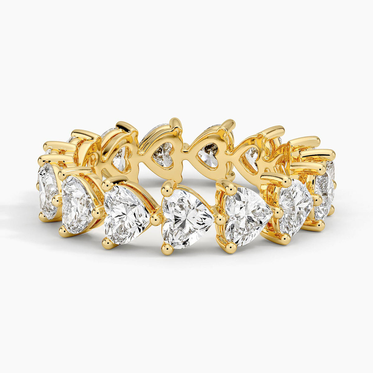 Heart Shaped Eternity Lab Diamond Ring (3 ct. tw.) Yellow Gold 18k Eternity Band