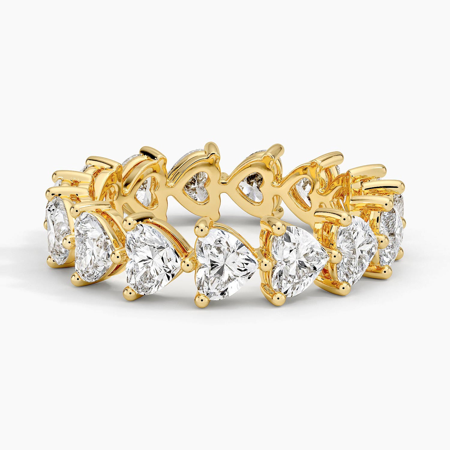 Heart Shaped Eternity Lab Diamond Ring (3 ct. tw.) Yellow Gold 18k Eternity Band