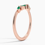 Yvette Lab Emerald and Diamond Ring Rose Gold 18k Wedding Band