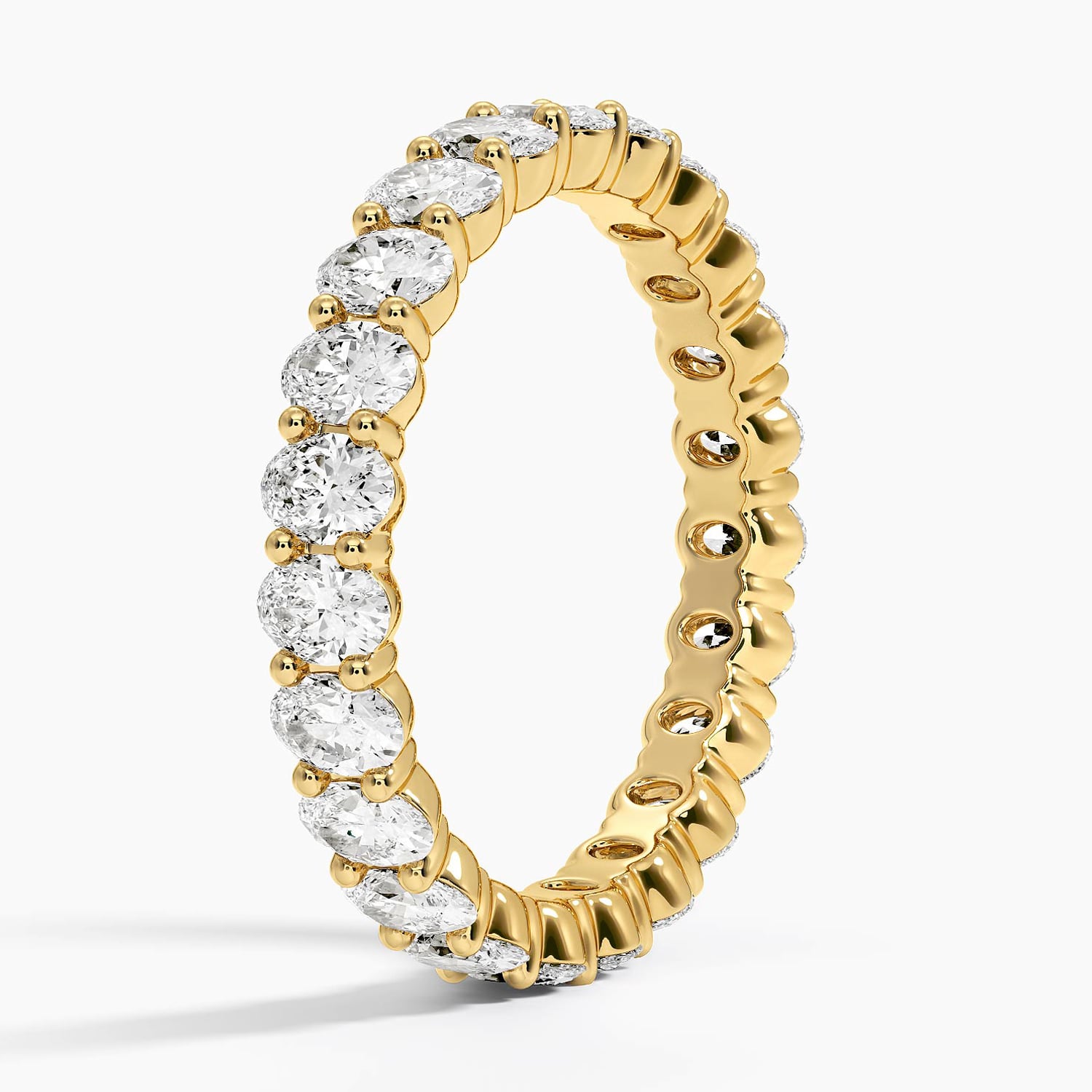 Oval Eternity Diamond Ring (2 ct. tw.) Yellow Gold 18k Eternity Band