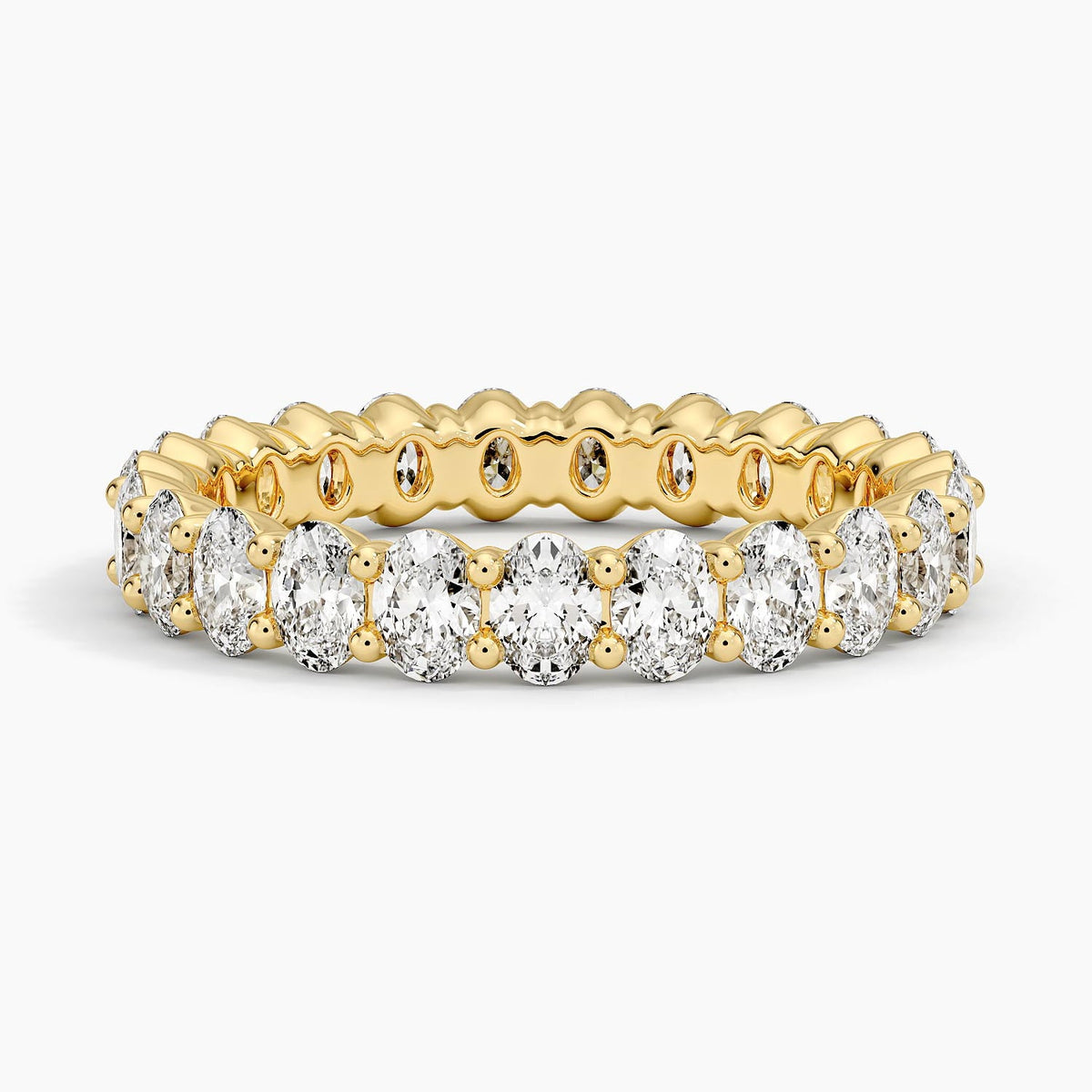 Oval Eternity Diamond Ring (2 ct. tw.) Yellow Gold 18k Eternity Band