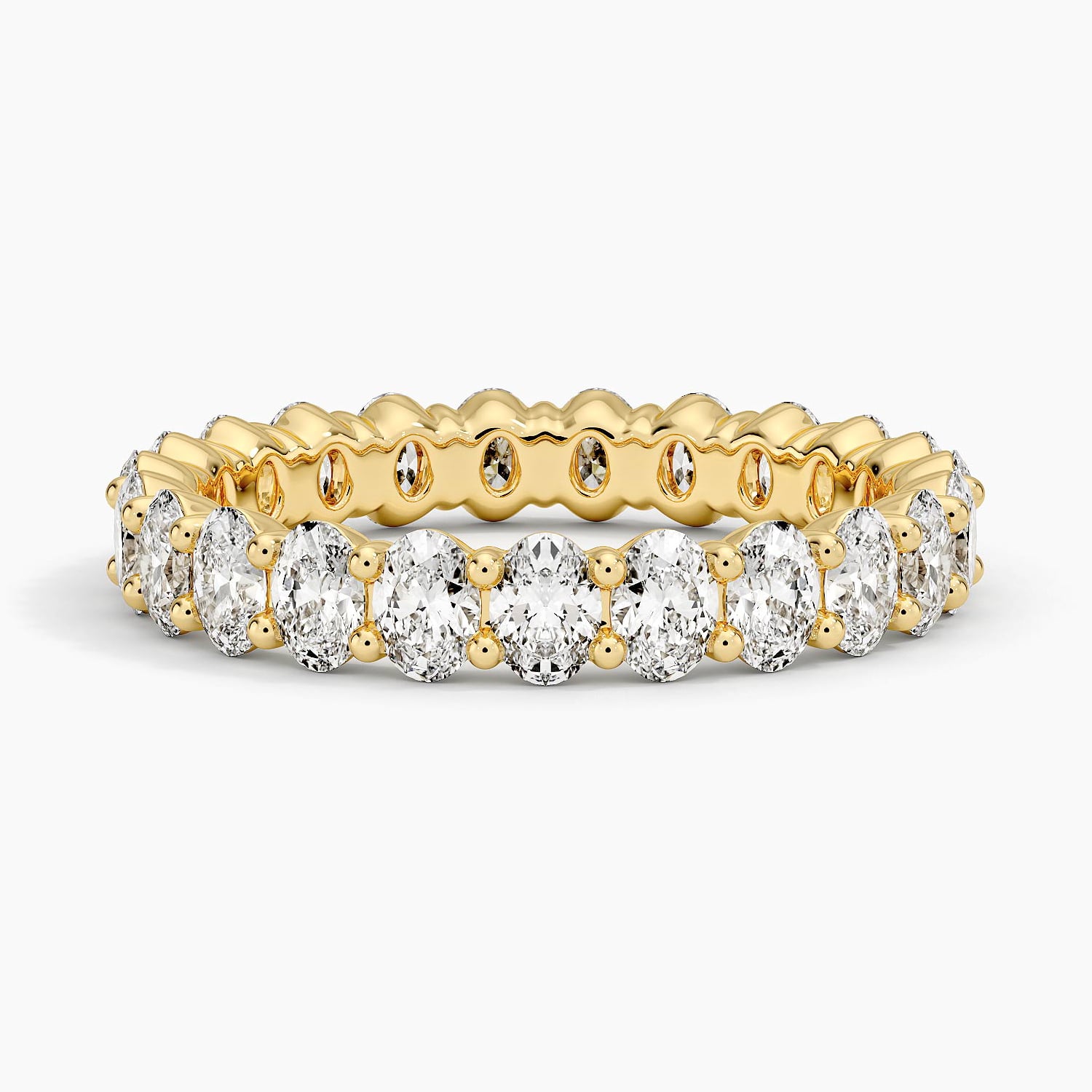 Oval Eternity Diamond Ring (2 ct. tw.) Yellow Gold 18k Eternity Band