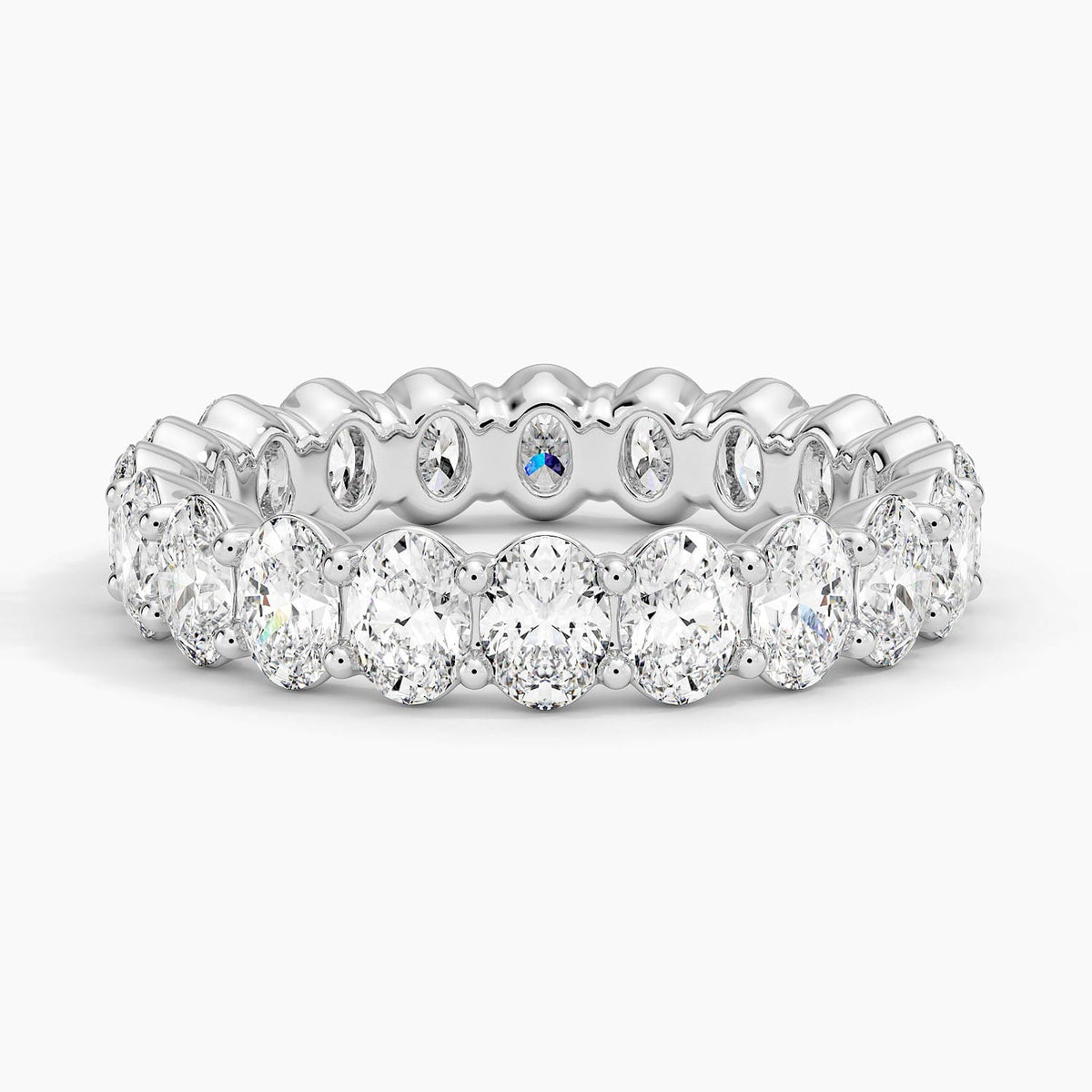 Oval Eternity Diamond Ring (3 ct. tw.) Platinum Eternity Band