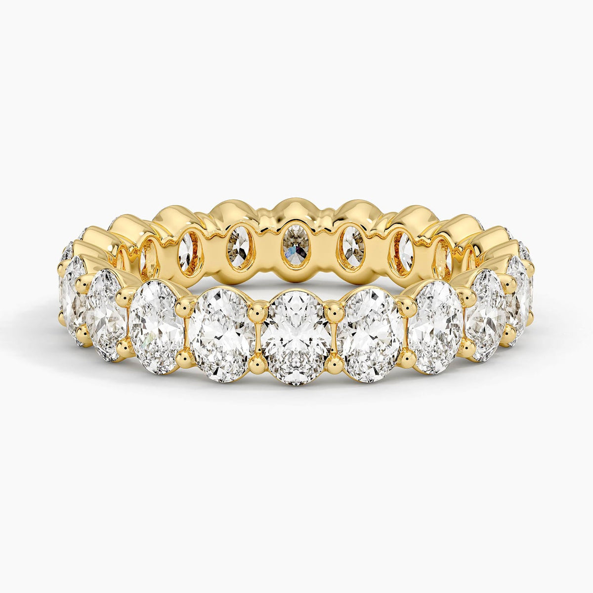 Oval Eternity Diamond Ring (3 ct. tw.) Yellow Gold 18k Eternity Band