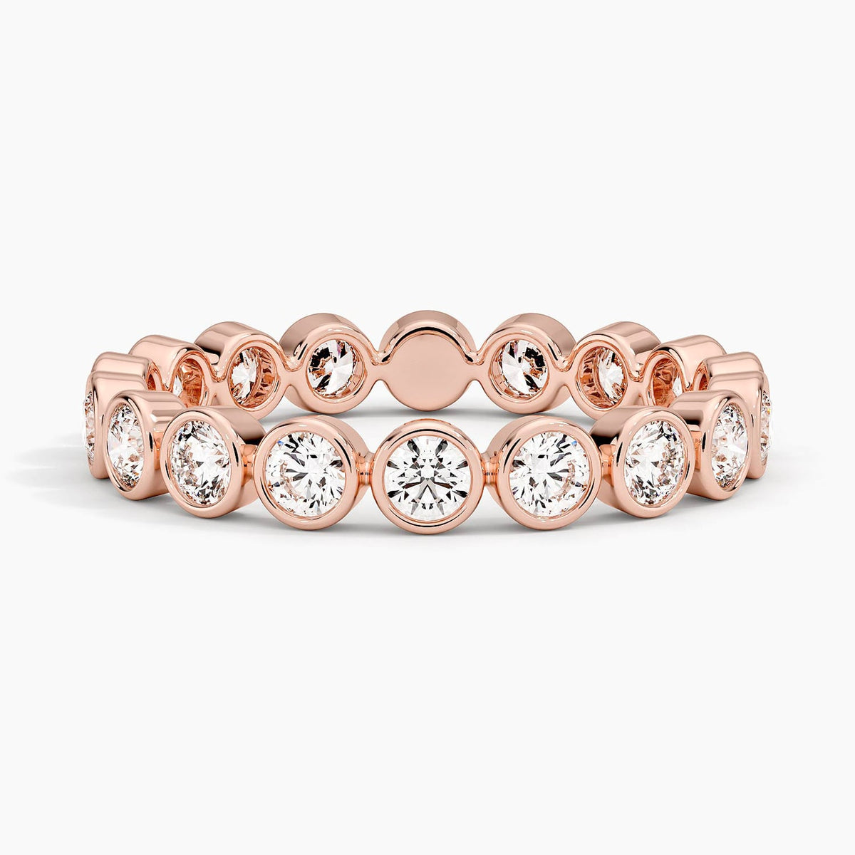 Bezel Round Eternity Diamond Ring (1 ct. tw.) Rose Gold 18k Eternity Band