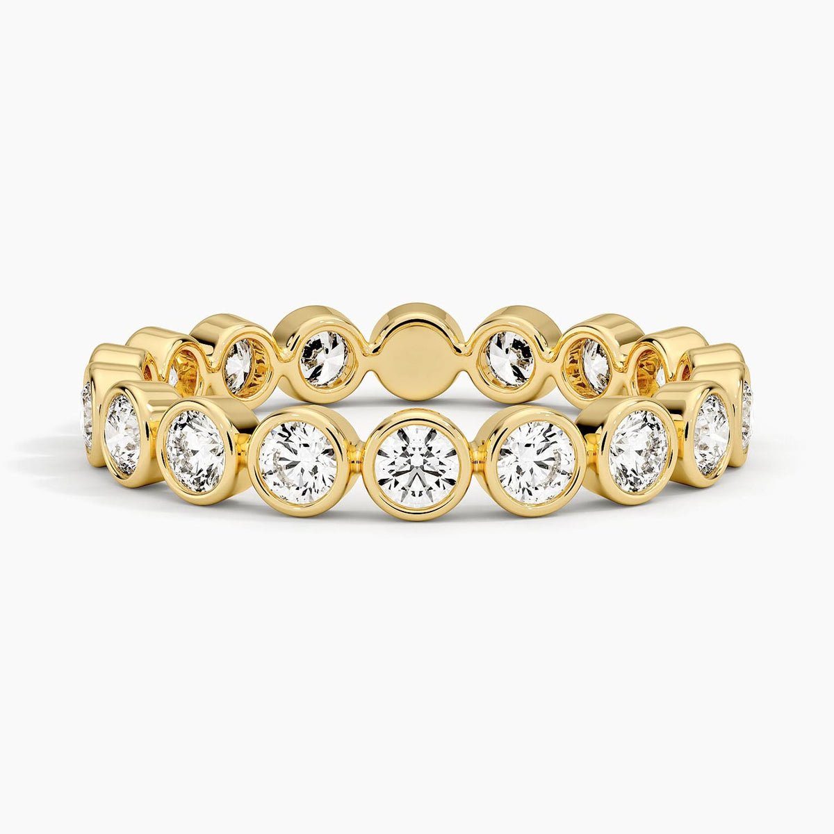 Bezel Round Eternity Diamond Ring (1 ct. tw.) Yellow Gold 18k Eternity Band