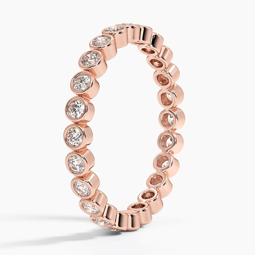 Bezel Round Eternity Diamond Ring (1/2 ct. tw.) Rose Gold 18k Eternity Band