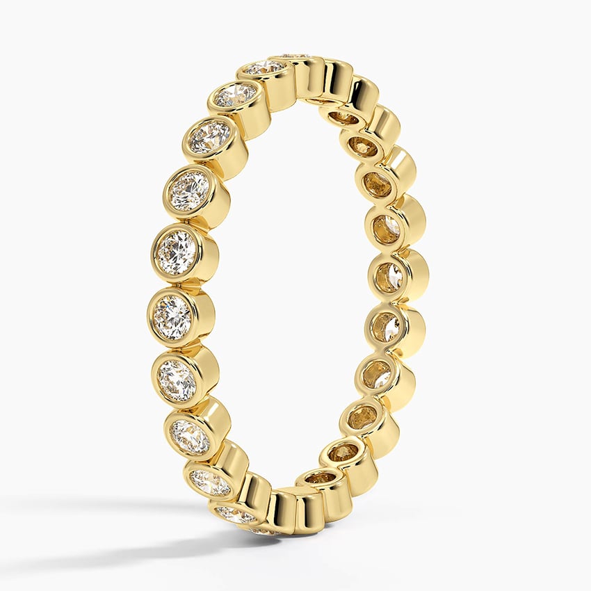 Bezel Round Eternity Diamond Ring (1/2 ct. tw.) Yellow Gold 18k Eternity Band