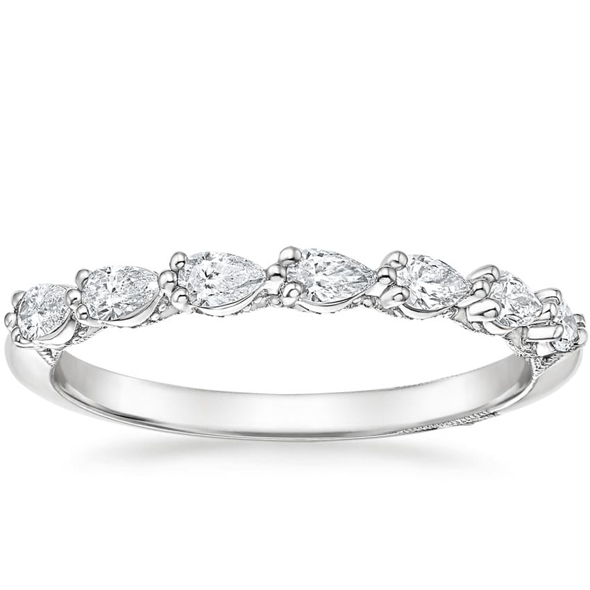 Tacori Sculpted Crescent Pear Diamond Ring (1/3 ct. tw.) Platinum Wedding Band