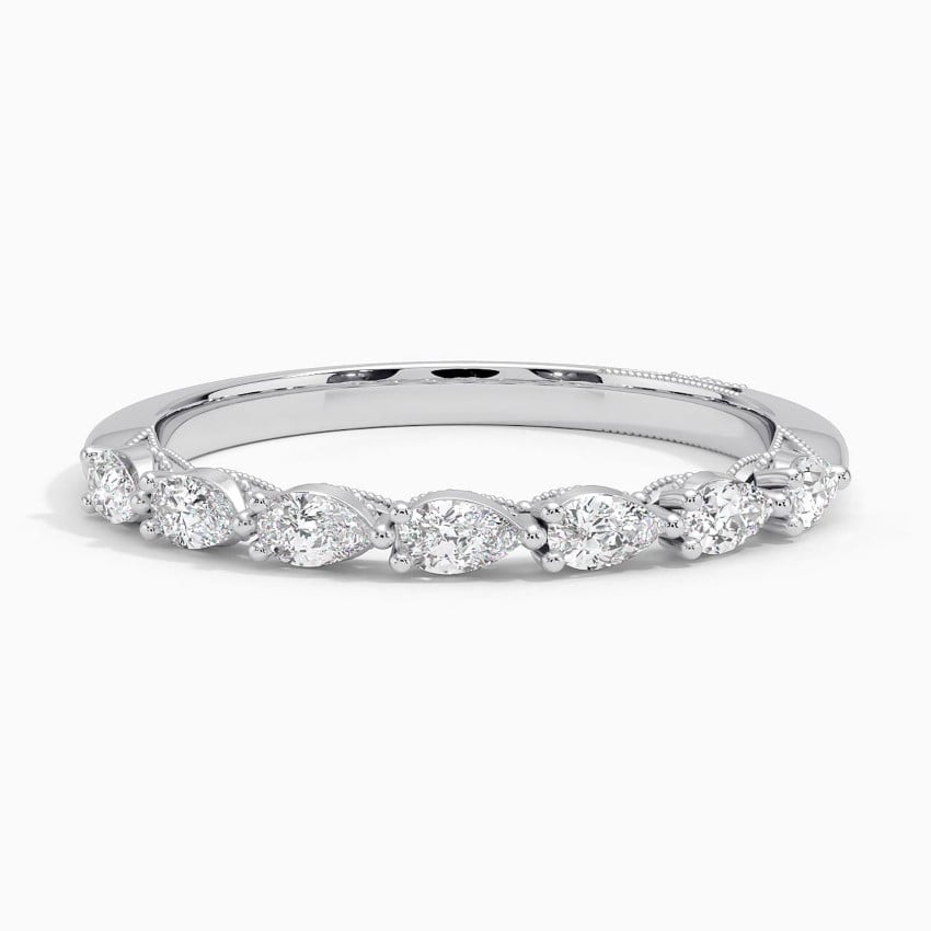 Tacori Sculpted Crescent Pear Diamond Ring (1/3 ct. tw.) Platinum Wedding Band