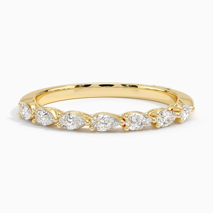 Tacori Sculpted Crescent Pear Diamond Ring (1/3 ct. tw.) Yellow Gold 18k Wedding Band