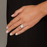 Lunette Lab Emerald and Diamond Contoured Ring Platinum Wedding Band