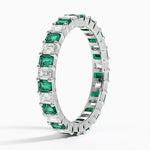 Eternity Lab Emerald and Diamond Ring Platinum Eternity Band