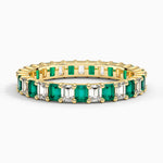 Eternity Lab Emerald and Diamond Ring Yellow Gold 18k Eternity Band