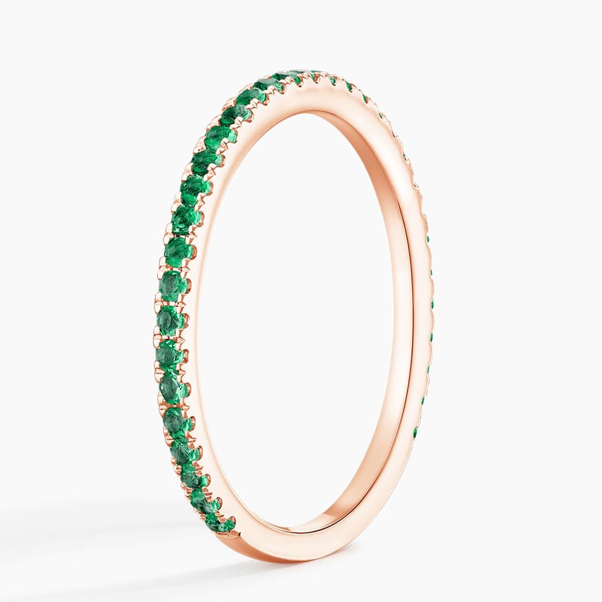 Luxe Ballad Emerald Ring Rose Gold 18k Wedding Band