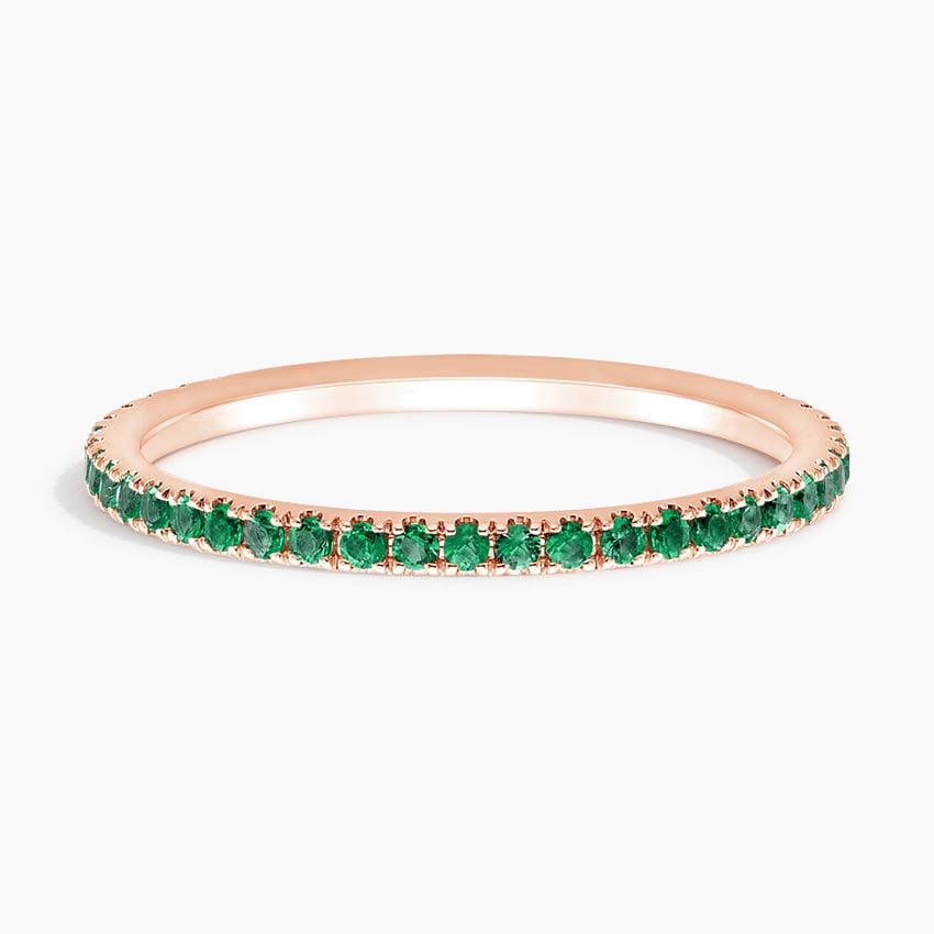 Luxe Ballad Emerald Ring Rose Gold 18k Wedding Band