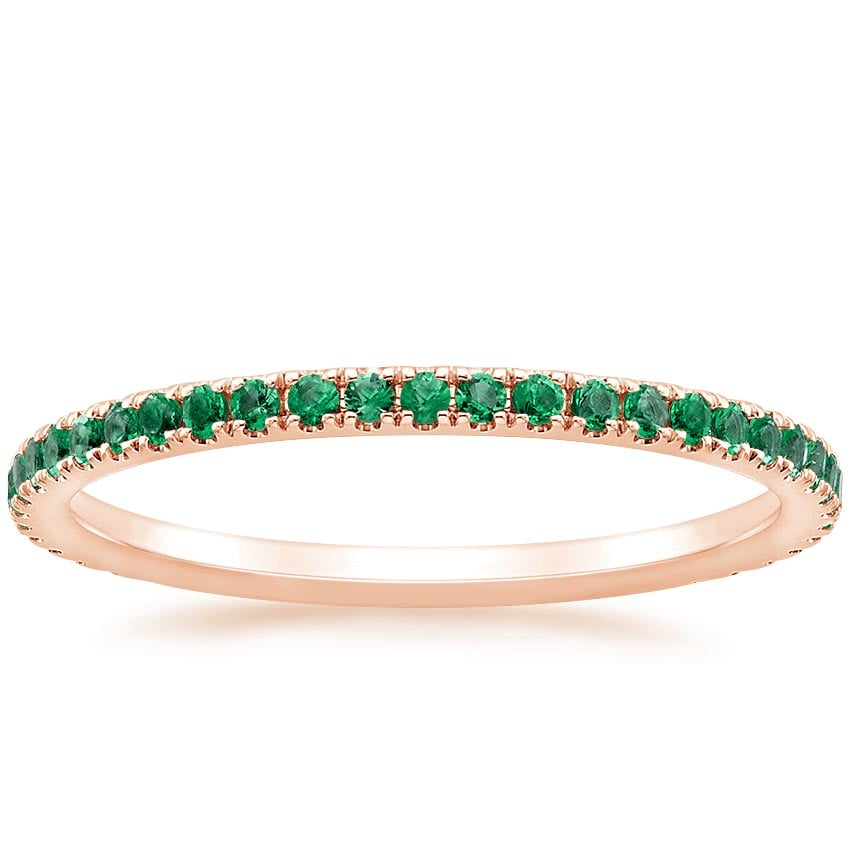 Luxe Ballad Emerald Ring Rose Gold 18k Wedding Band