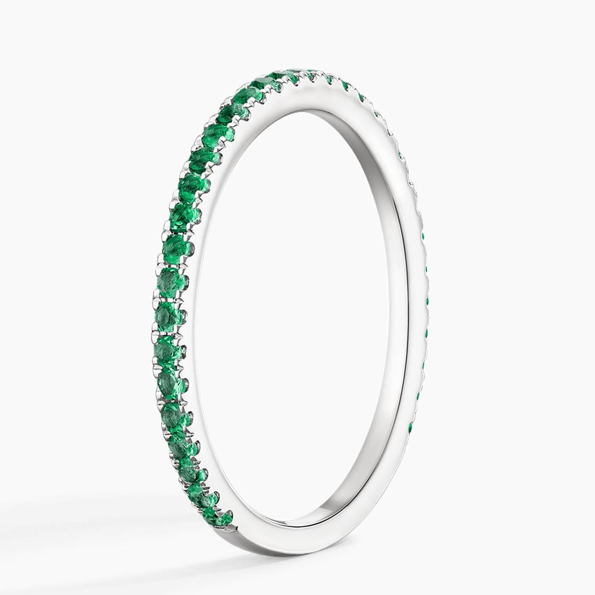 Luxe Ballad Emerald Ring Platinum Wedding Band