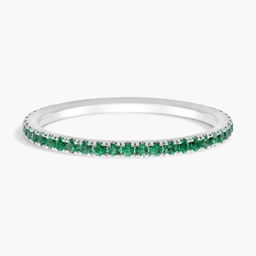 Luxe Ballad Emerald Ring Platinum Wedding Band