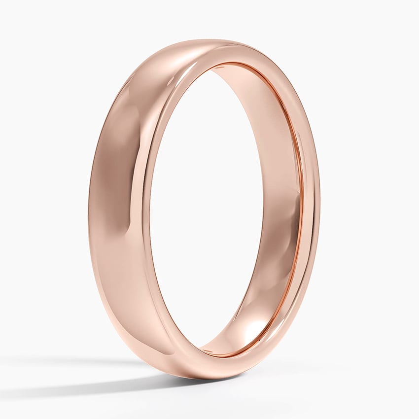 Low Profile 4.5mm Wedding Ring Rose Gold 18k Wedding Band