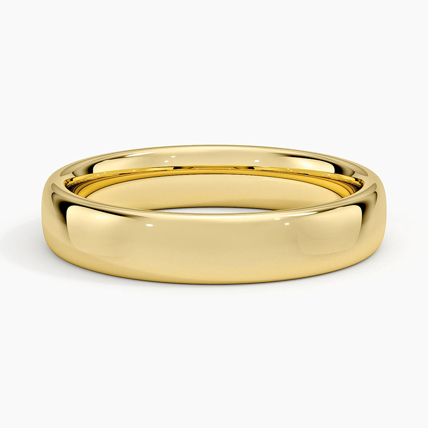 Low Profile 4.5mm Wedding Ring Yellow Gold 18k Wedding Band
