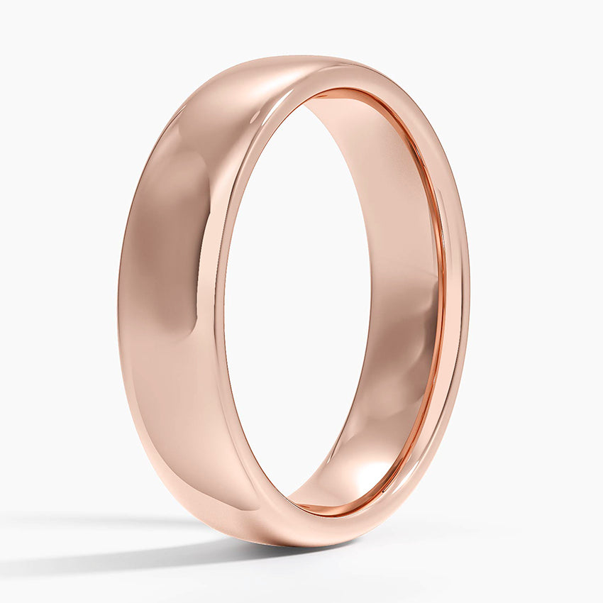 Low Profile 5.5mm Wedding Ring Rose Gold 18k Wedding Band