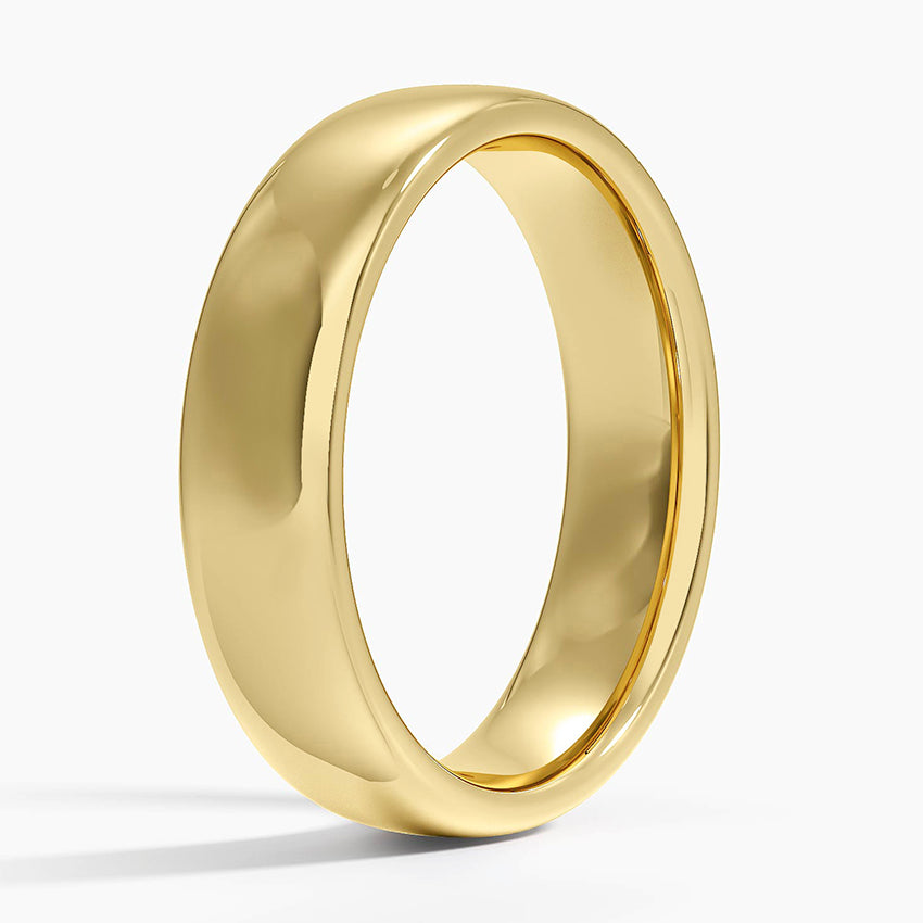 Low Profile 5.5mm Wedding Ring Yellow Gold 18k Wedding Band