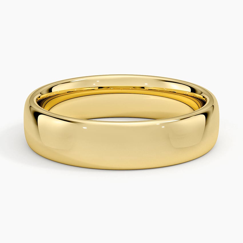 Low Profile 5.5mm Wedding Ring Yellow Gold 18k Wedding Band
