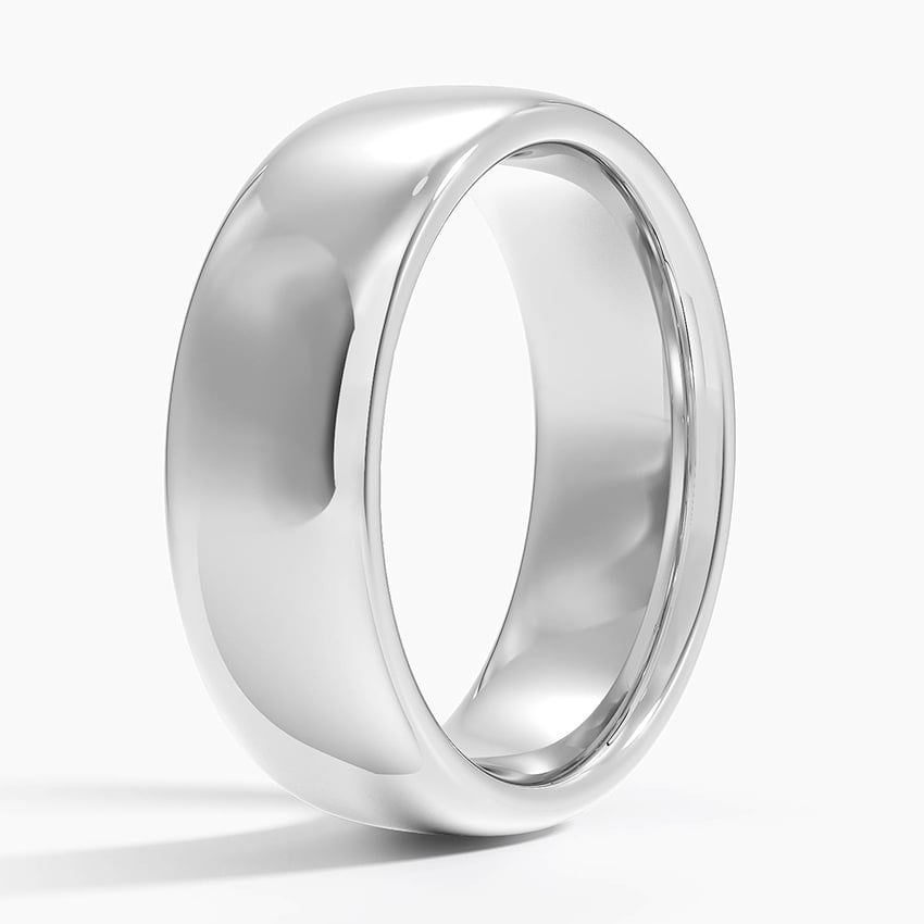 Low Profile 6.5mm Wedding Ring Platinum Wedding Band