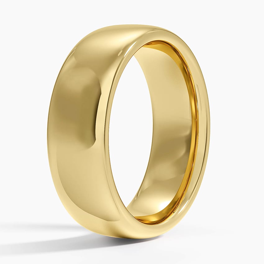 Low Profile 6.5mm Wedding Ring Yellow Gold 18k Wedding Band