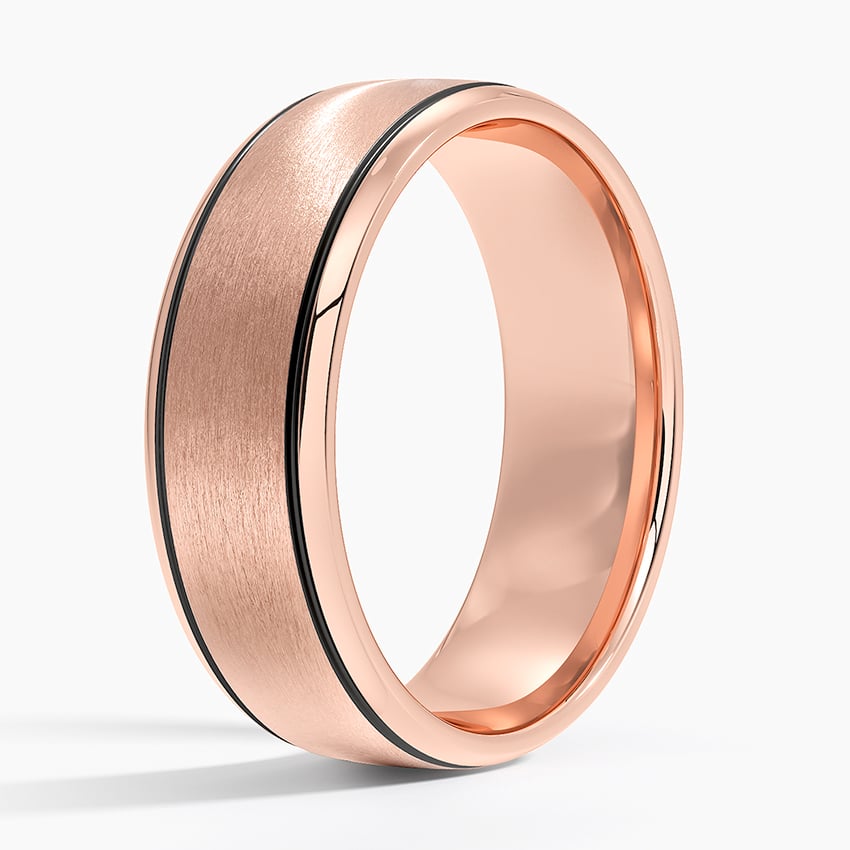 Everett 7mm Wedding Ring Rose Gold 18k Wedding Band