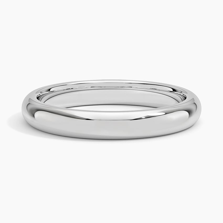 Fairmined Comfort Fit 3mm Wedding Ring White Gold 18k Wedding Band