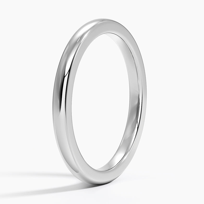 Fairmined Comfort Fit 2mm Wedding Ring White Gold 18k Wedding Band