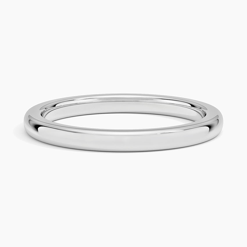 Fairmined Comfort Fit 2mm Wedding Ring White Gold 18k Wedding Band