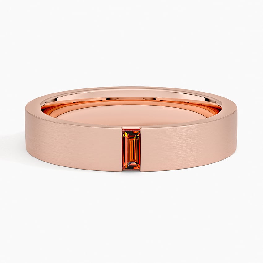 Apollo Garnet 4.5mm Wedding Ring Rose Gold 18k Wedding Band