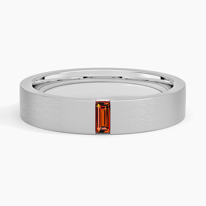 Apollo Garnet 4.5mm Wedding Ring Platinum Wedding Band