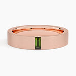 Apollo Green Tourmaline 4.5mm Wedding Ring Rose Gold 18k Wedding Band