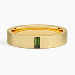 Apollo Green Tourmaline 4.5mm Wedding Ring Yellow Gold 18k Wedding Band