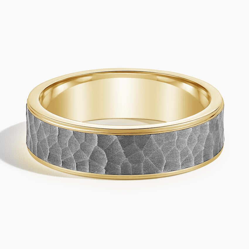 Brooks 6.5mm Black Wedding Ring Yellow Gold 18k Wedding Band