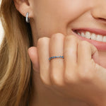 Marseille London Blue Topaz Ring Rose Gold 18k Wedding Band