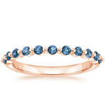Marseille London Blue Topaz Ring Rose Gold 18k Wedding Band