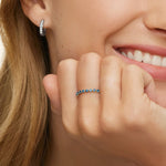 Marseille London Blue Topaz Ring Yellow Gold 18k Wedding Band